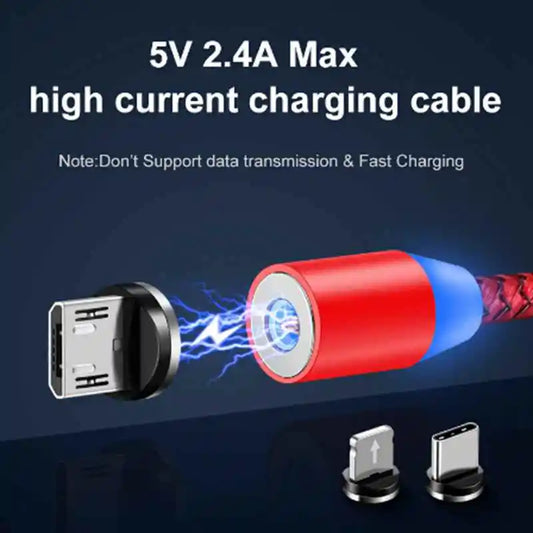 Câble magnétique   Micro USB Type C Charge rapide