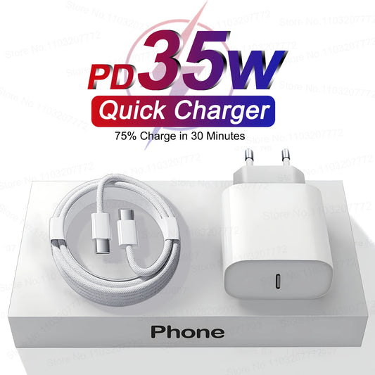 Chargeur rapide 35W pour iPhone  USB Type C