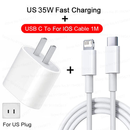 Chargeur rapide 35W pour iPhone  USB Type C