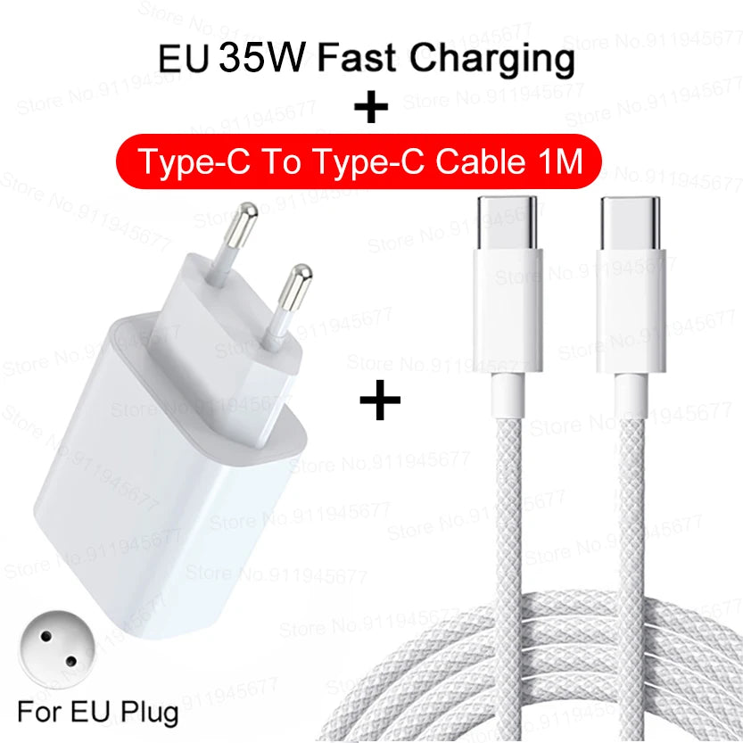 Chargeur rapide 35W pour iPhone  USB Type C