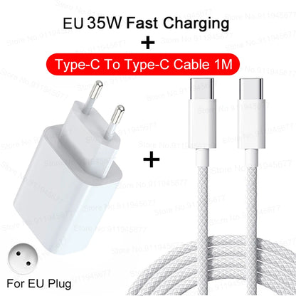 Chargeur rapide 35W pour iPhone  USB Type C
